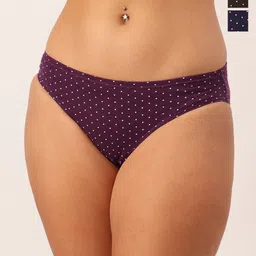 DressBerry Pack of 3 Dot Printed Pure Cotton Briefs-picture-50