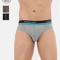 Dollar Bigboss Men Pack of 3 Assorted Super Combed Cotton Briefs MBBR-12-GLOBRF-PO3-CO1-27