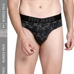 Pepe Jeans Men Pack Of 2 Printed Cotton Anti-Microbial Basic Briefs 8904311371649-picture-56