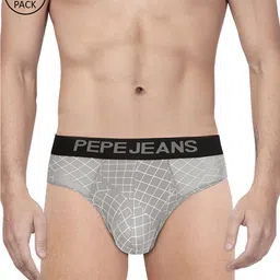 Pepe Jeans Men Pack of 2 Grey Printed Briefs 8936657-2-image-32
