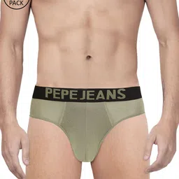 Pepe Jeans Men Pack of 2 Olive Green Solid Briefs 8936503-2-picture-20
