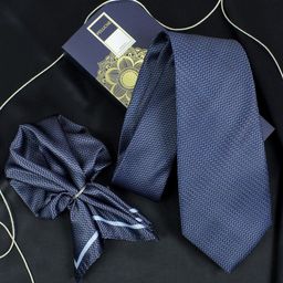 PELUCHE Shadow Wave Men Accessory Gift Set of Neck Tie & Pocket Square Set-image-87