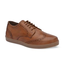 CARLO ROMANO Men Perforated Leather Lightweight Brogues-image-89