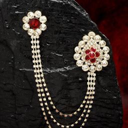 Sanjog Unisex Stones-Studded Statement Brooch-image-29