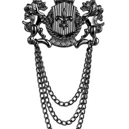 Mahi Men Unicorns-Shaped Chain Brooch-image-30