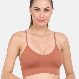 Amour Secret Brown Lightly Padded Dry Fit Sports Bra-image-99