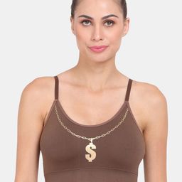 Amour Secret Brown & Gold-Toned Graphic Lightly Padded Dry Fit Sports Bra-picture-15