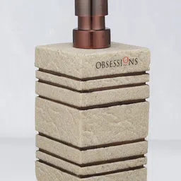 OBSESSIONS Brown Textured Polyresin Soap & Lotion Dispenser-picture-3