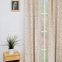 Ariana Brown & Off White Floral Room Darkening Long Door Curtain-12