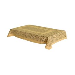 Kuber Industries Brown Self-Design Cotton 6-Seater Rectangular Table Cover image 4