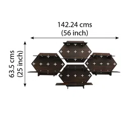 RANDOM Brown Set of 4 Hexagon Modular Wall Shelves image 3
