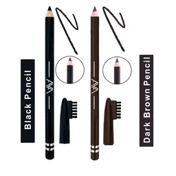 AYA Women Set of 2 Brown & Black Waterproof Eyebrow Pencils with Brush-17