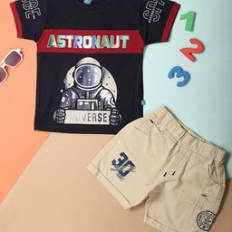 V-Mart Boys Printed Pure Cotton T-shirt & Shorts-image-89