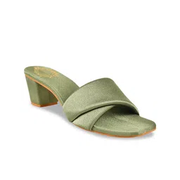 Shoetopia Open Toe Suede Block Heels image 4
