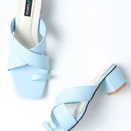 Walkfree Women Blue Block Heels-24