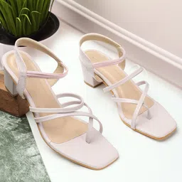 ICONICS Strappy One Toe Block Heels With Backstrap-4