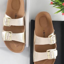 BRISKERS Women Open Toe Flats with Buckles Flats-47