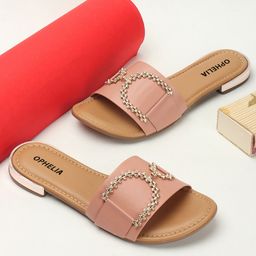 OPHELIA Embellished Open Toe Flats-27