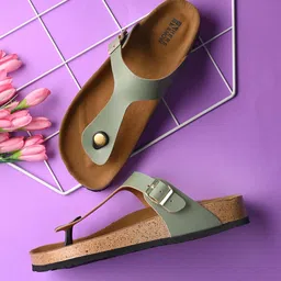 HERE&NOW T-Strap Flats with Buckles-20