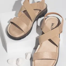 Inc 5 Textured Cross Strap Open Toe Flats-image-74