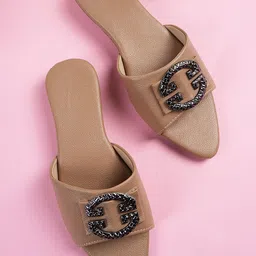 Walkfree Women Open Toe Flats with Buckles-45