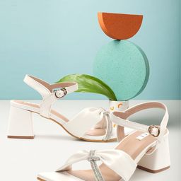 ELLE Embellished Block Heels With Buckles-11