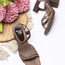 JM Looks Printed Block Mules with Buckles-3