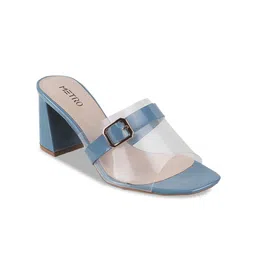 Metro Colourblocked Block Heels With Buckles-picture-44