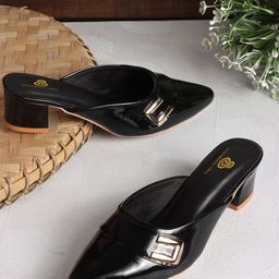 sneakers villa Women Pointed Toe Block Mules-57