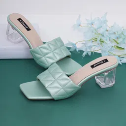 Sherrif Shoes Textured Block Heels-52