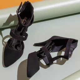 Inc 5 Buckle Detailed Mid-Top Slim Heels Mules-picture-11