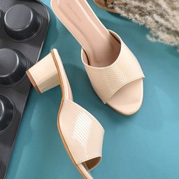 CLOG LONDON Striped Open Toe Block Heels-1