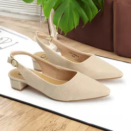 Carlton London Pointed Toe Block Heeled Pumps-44