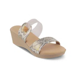 Tresmode Printed Open Toe Two Strap Wedges image 3