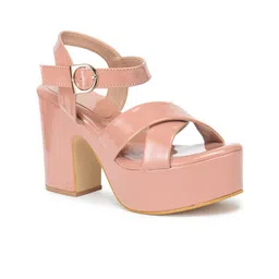 Shezone Peach-Coloured Platform Heels image 2