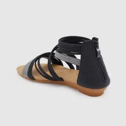 Sole To Soul Textured Open Toe Wedge Heel Gladiators image 5