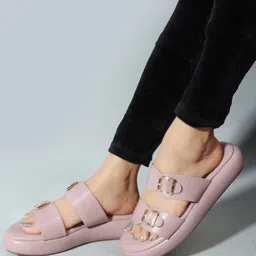 KIRAVI Open Toe Buckles Flatform Heels image 5