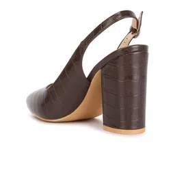 London Rag Macha Pointed Toe Textured Block Pumps With Buckle Closure image 4