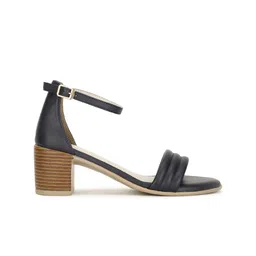Bata Textured Open Toe Block Heels With Ankle Loop image 3