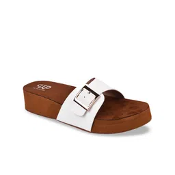 THE WHITE POLE Open Toe Flats with Buckles image 5