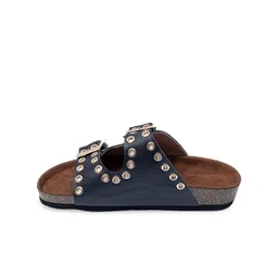Dapper Feet-Fancy Nancy Printed Open Toe Flats with Buckles image 3