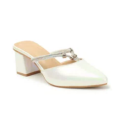 ICONICS Embellished Pointed Toe Block Mules image 3