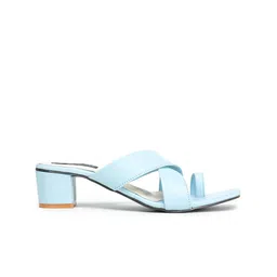 Walkfree One Toe Cross Strap Block Heels image 4