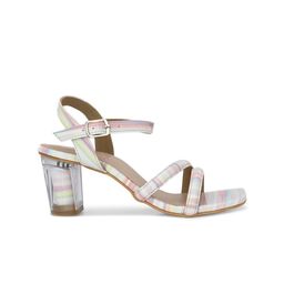 PANAHI Printed Open Toe Block Heels With Buckle Closure image 4