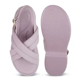 Tresmode Cross Strap Open Toe Backstrap Flatform Heels image 5