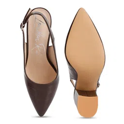 London Rag Macha Pointed Toe Textured Block Pumps With Buckle Closure image 2