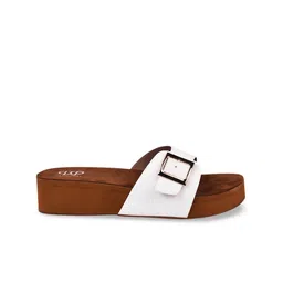 THE WHITE POLE Open Toe Flats with Buckles image 2