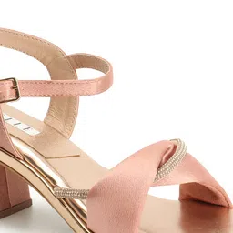 ELLE Embellished Party Block Heels With Buckles Closure image 3