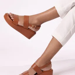 CAI Open Toe Platfrom Heels with Buckles-21