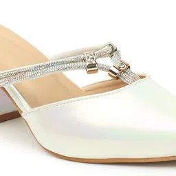 ICONICS Embellished Pointed Toe Block Mules image 4